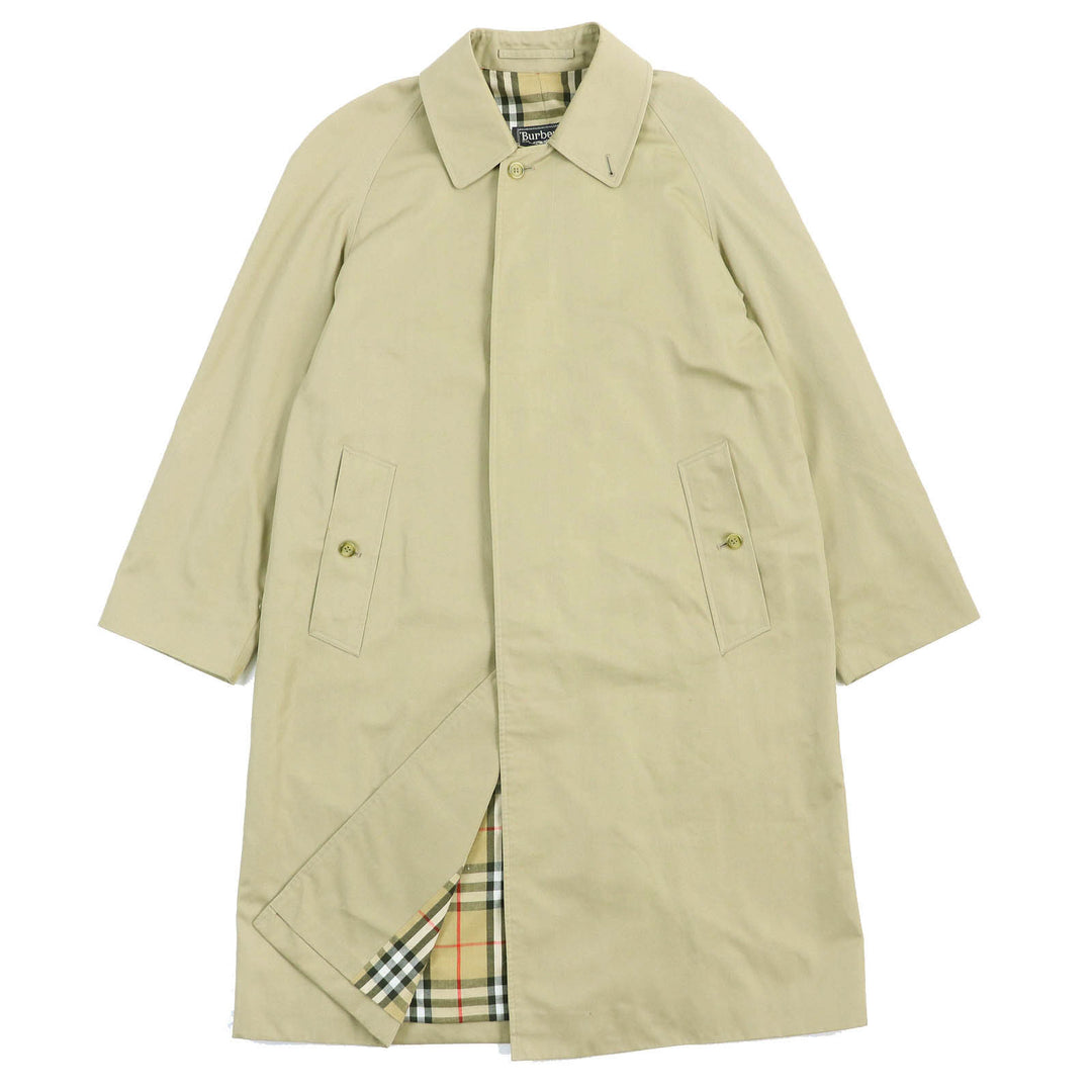 Great Burberrys coat Nova check pattern lining long beige cotton mens 46