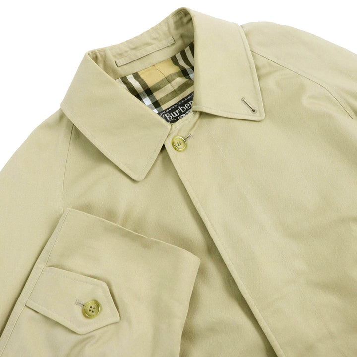 Great Burberrys coat Nova check pattern lining long beige cotton mens 46