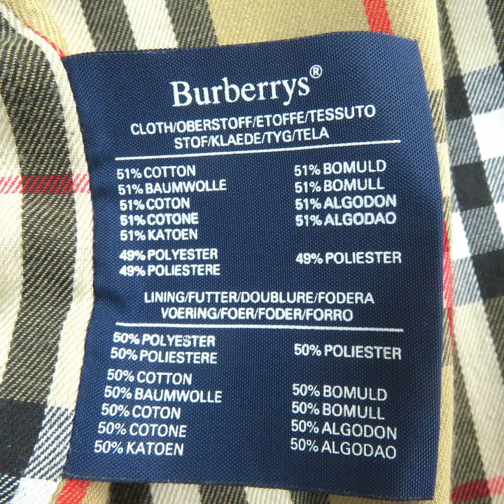 Great Burberrys coat Nova check pattern lining long beige cotton mens 46