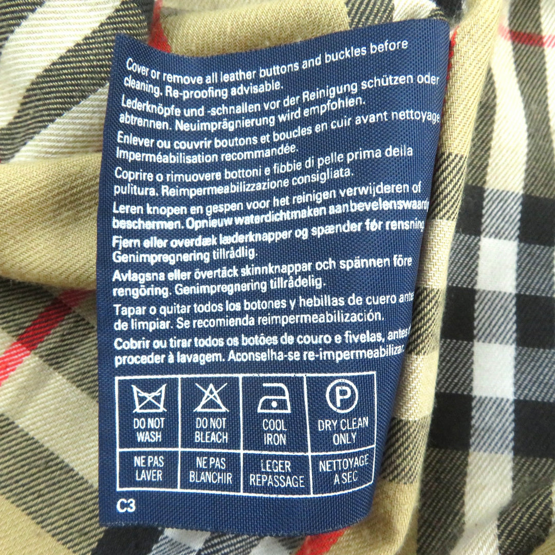 Great Burberrys coat Nova check pattern lining long beige cotton mens 46
