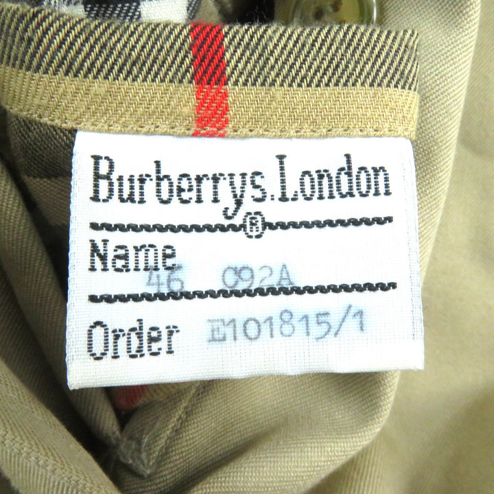 Great Burberrys coat Nova check pattern lining long beige cotton mens 46