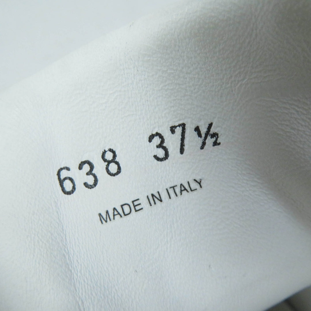Great PRADA High cut sneakers Triangle logo white leather Women 37.5 1T638M