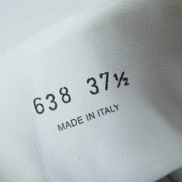 Great PRADA High cut sneakers Triangle logo white leather Women 37.5 1T638M