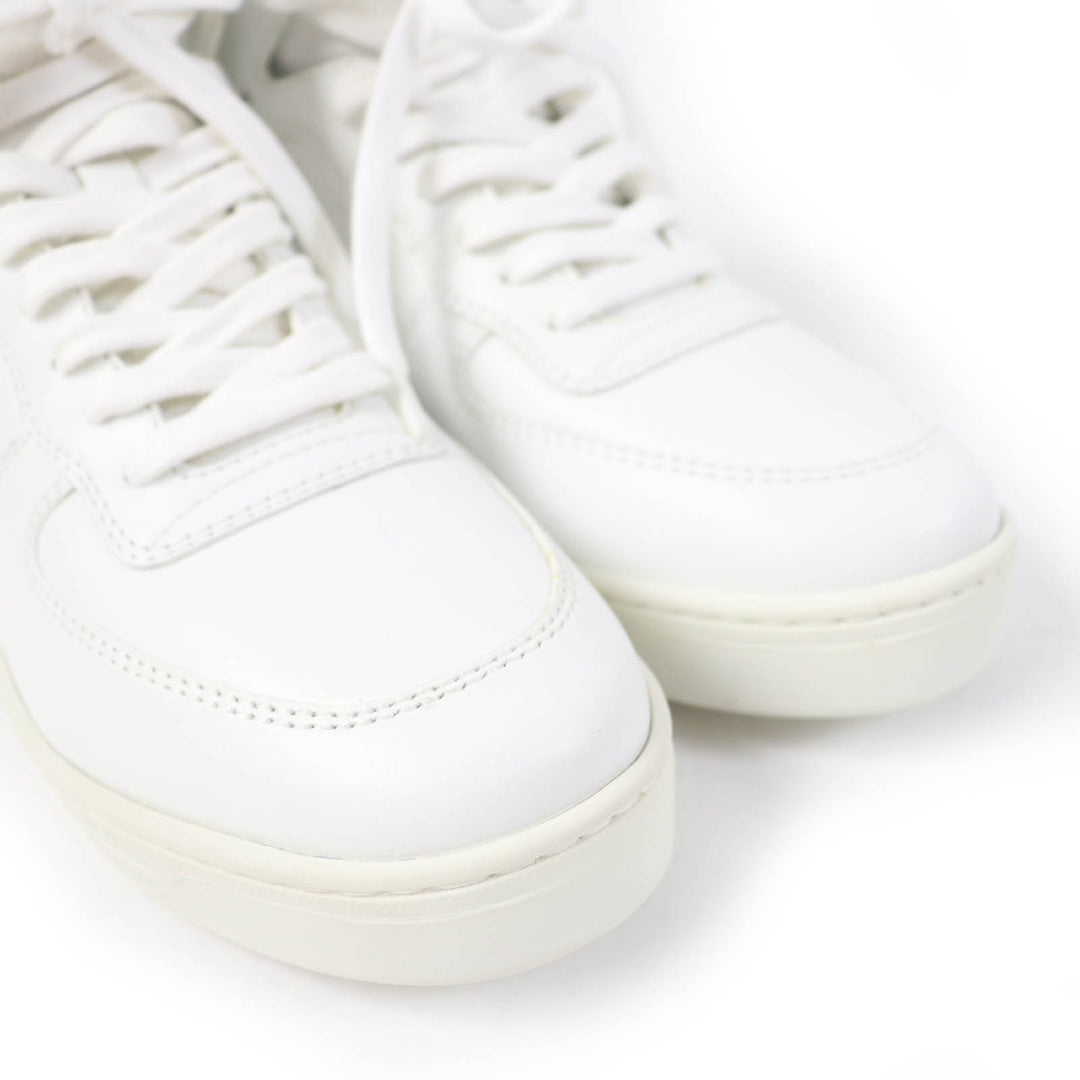 Great PRADA High cut sneakers Triangle logo white leather Women 37.5 1T638M