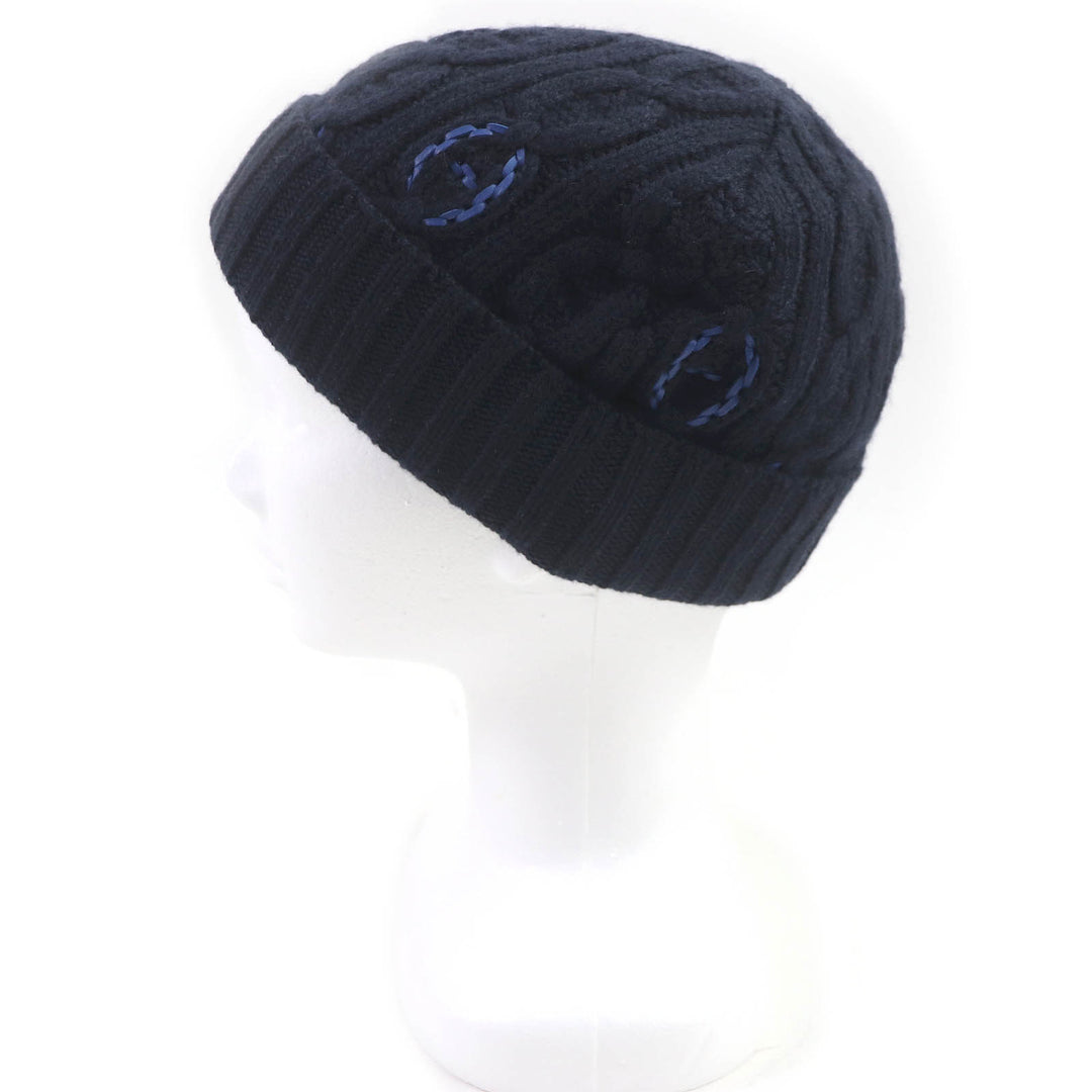 Pristine HERMES Knit cap BONNET HOMME TRI MAILLOW TRESS Bonnet Beanie