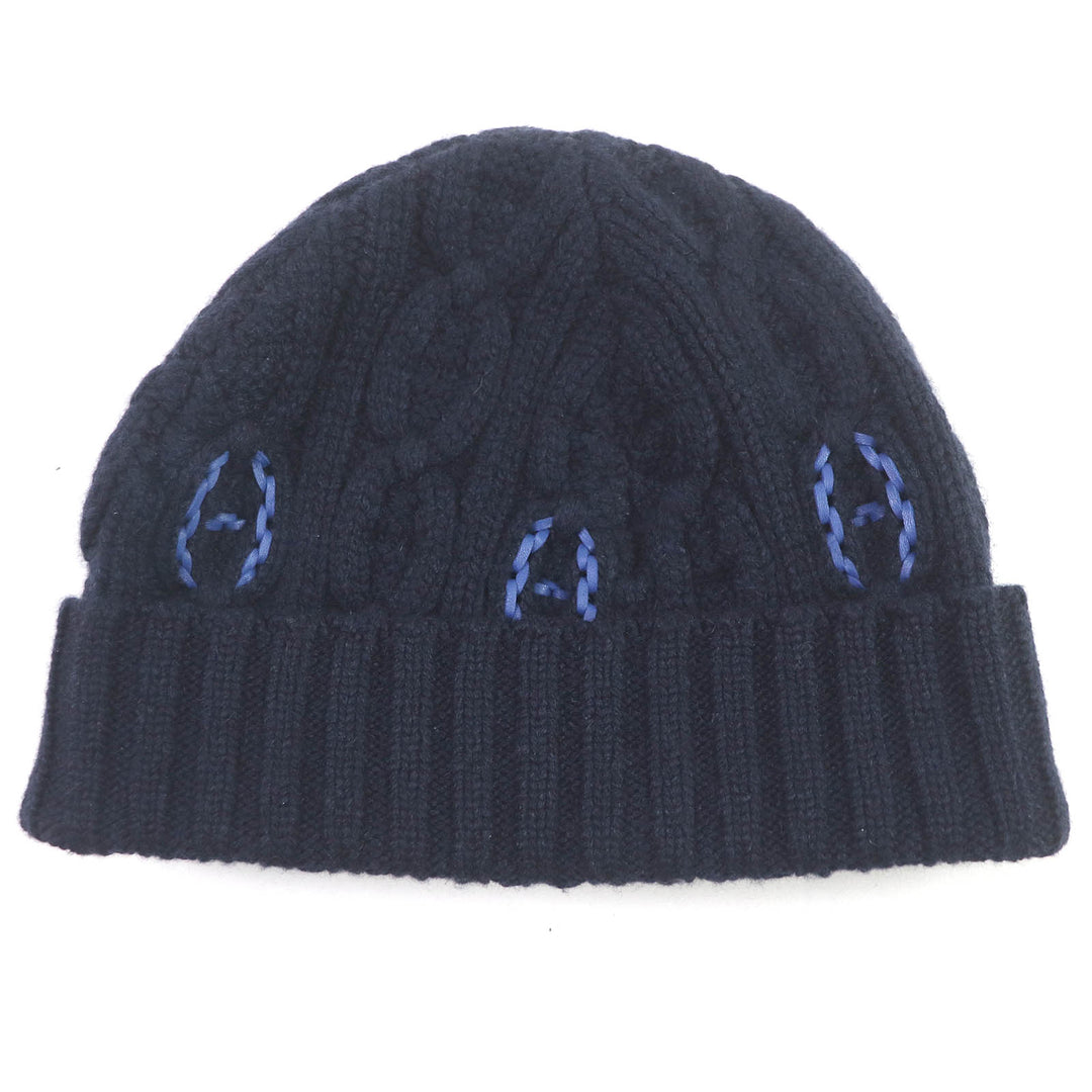 Pristine HERMES Knit cap BONNET HOMME TRI MAILLOW TRESS Bonnet Beanie