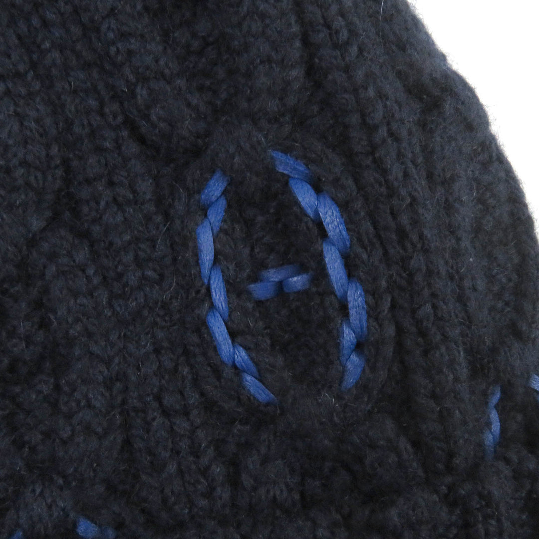 Pristine HERMES Knit cap BONNET HOMME TRI MAILLOW TRESS Bonnet Beanie