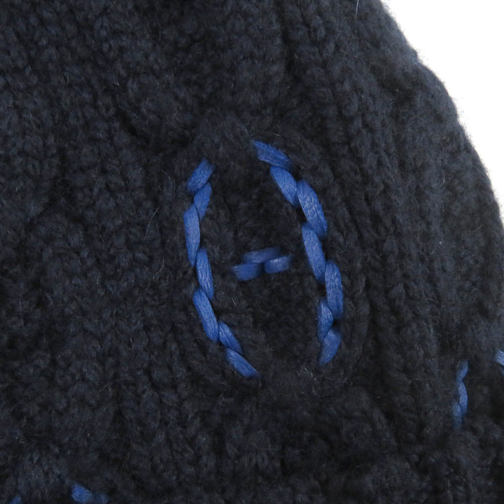 Pristine HERMES Knit cap BONNET HOMME TRI MAILLOW TRESS Bonnet Beanie