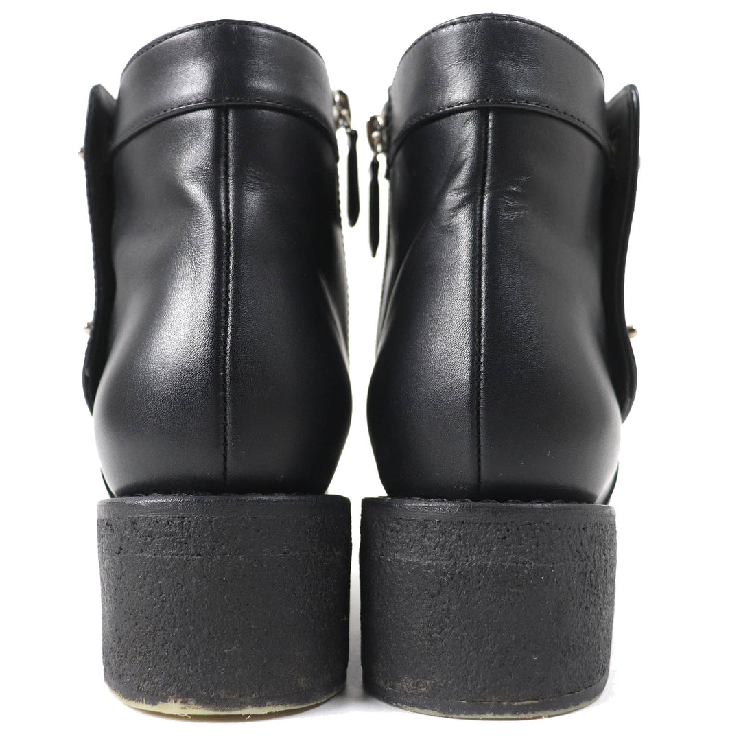 Great CHANEL short boots COCO Mark turnlock side zip Women 36 G31204