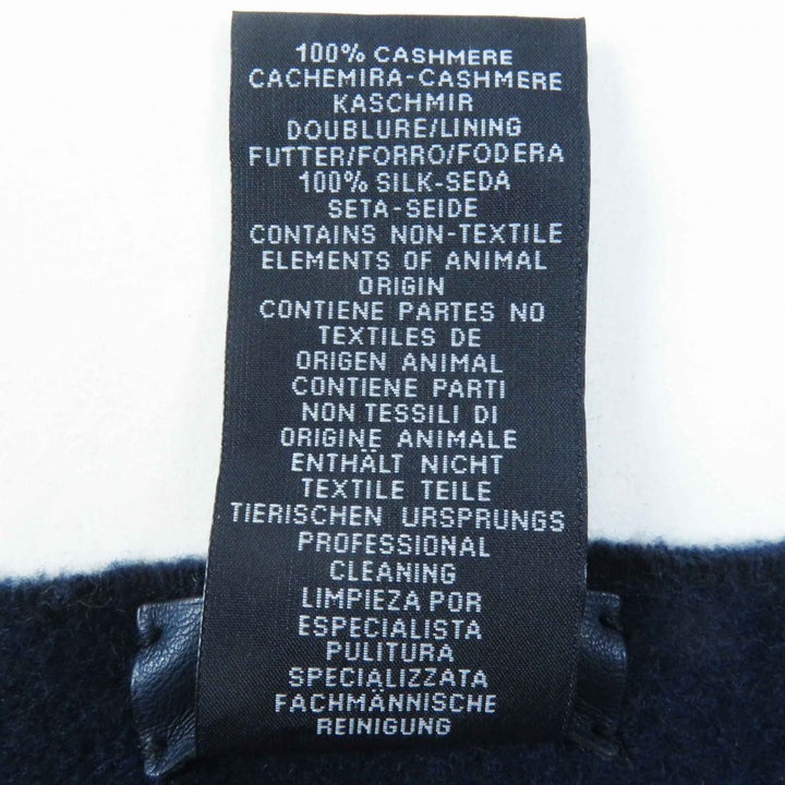 Excellent HERMES Scarf Allumet Pocket Bicolor Navy blue cashmere Women H259096S