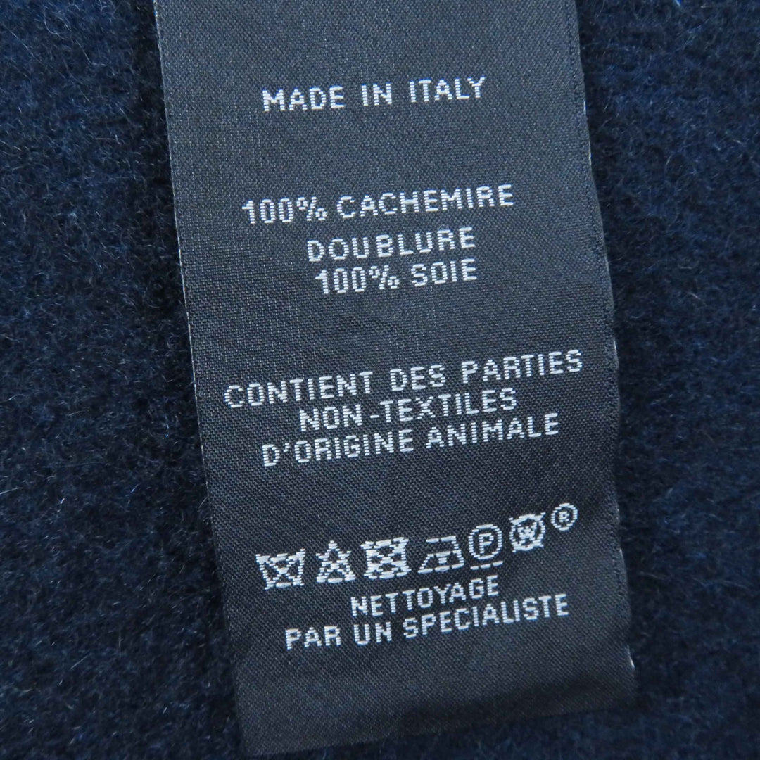 Excellent HERMES Scarf Allumet Pocket Bicolor Navy blue cashmere Women H259096S
