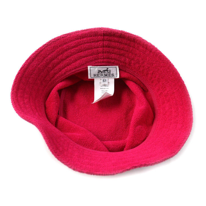Great HERMES hat Davis Hat Pile bucket hat with logo patch shocking