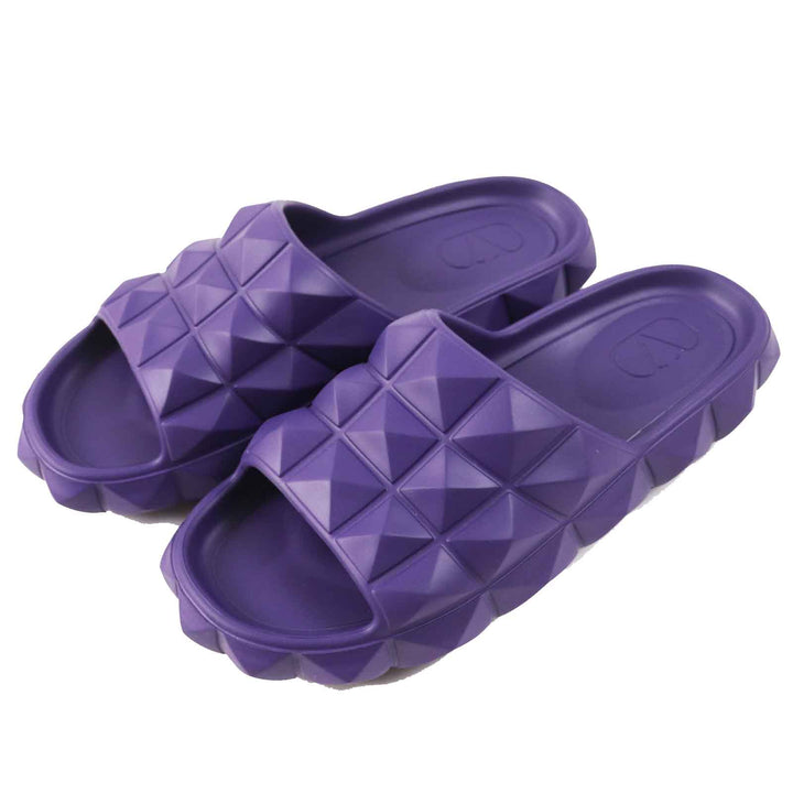 Excellent Valentino Garavani Sandals Roman Stud Turtleneck purple rubber 38