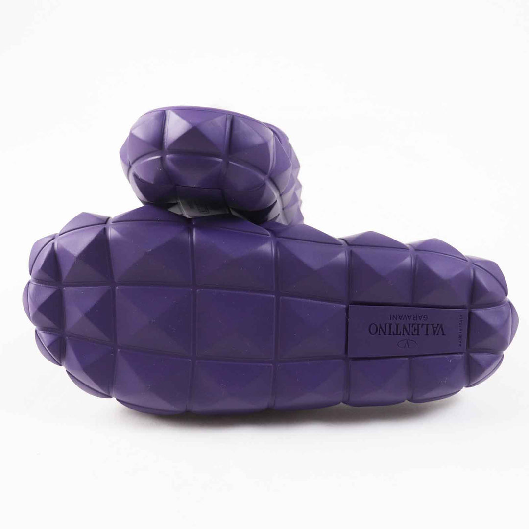 Excellent Valentino Garavani Sandals Roman Stud Turtleneck purple rubber 38