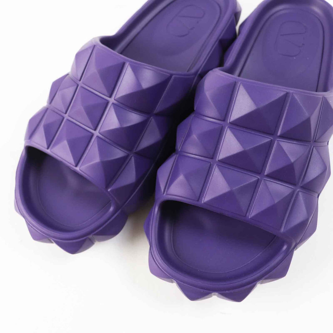 Excellent Valentino Garavani Sandals Roman Stud Turtleneck purple rubber 38
