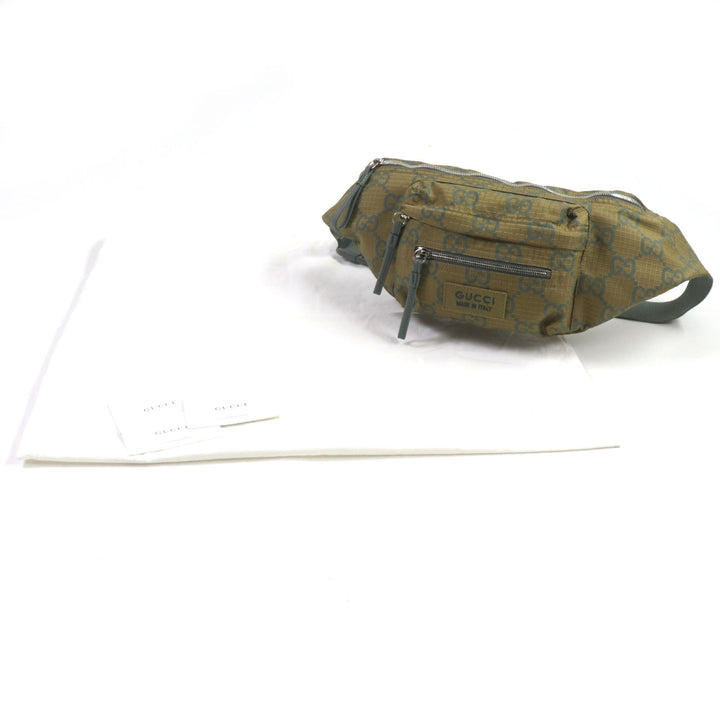 Excellent GUCCI Waist bag GG Ripstop Belt Bag Sling bag khaki Nylon mens 792287