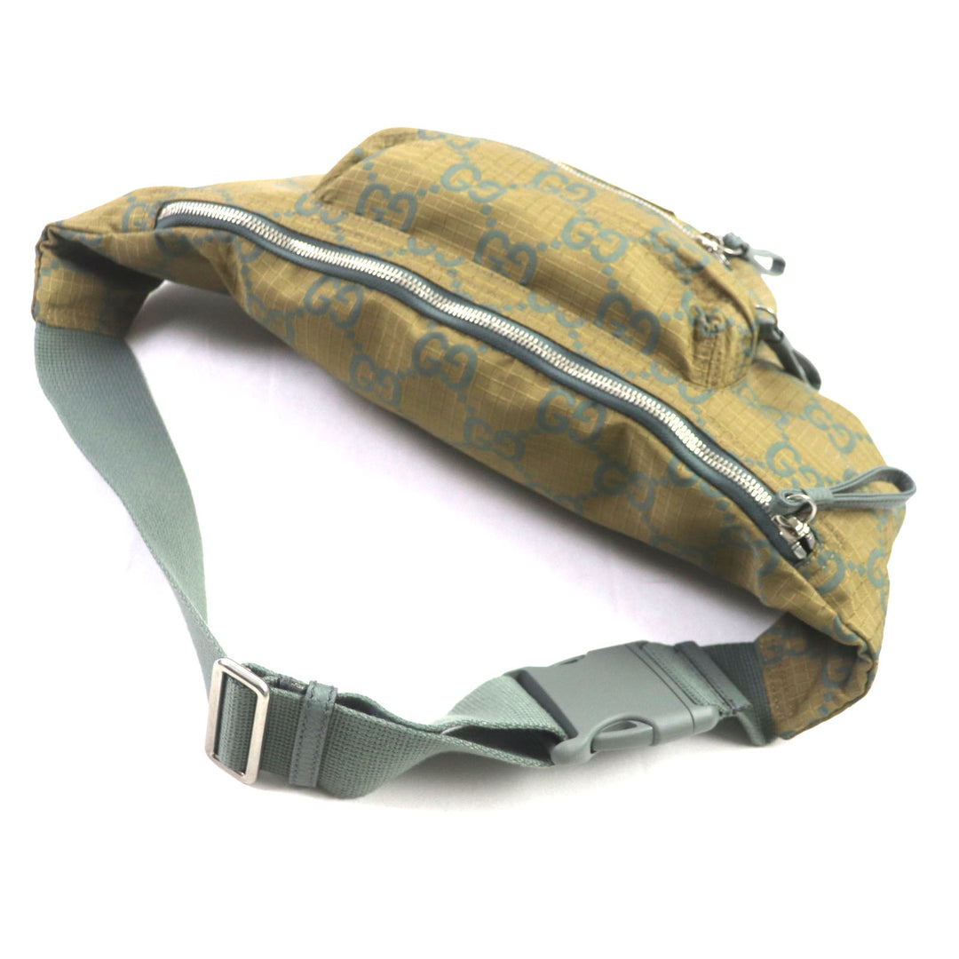 Excellent GUCCI Waist bag GG Ripstop Belt Bag Sling bag khaki Nylon mens 792287