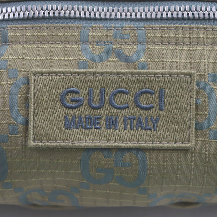 Excellent GUCCI Waist bag GG Ripstop Belt Bag Sling bag khaki Nylon mens 792287