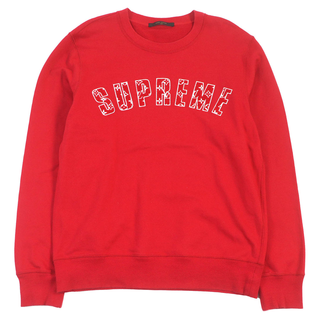 Great LOUIS VUITTON×Supreme sweat Monogram logo embroidery Red cotton mens M HDY93W