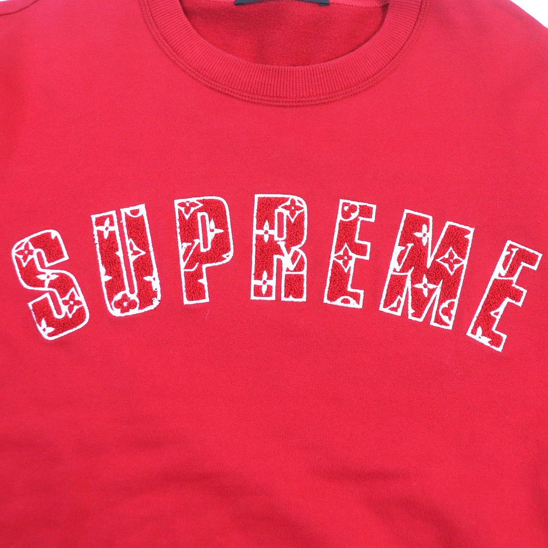 Great LOUIS VUITTON×Supreme sweat Monogram logo embroidery Red cotton mens M HDY93W