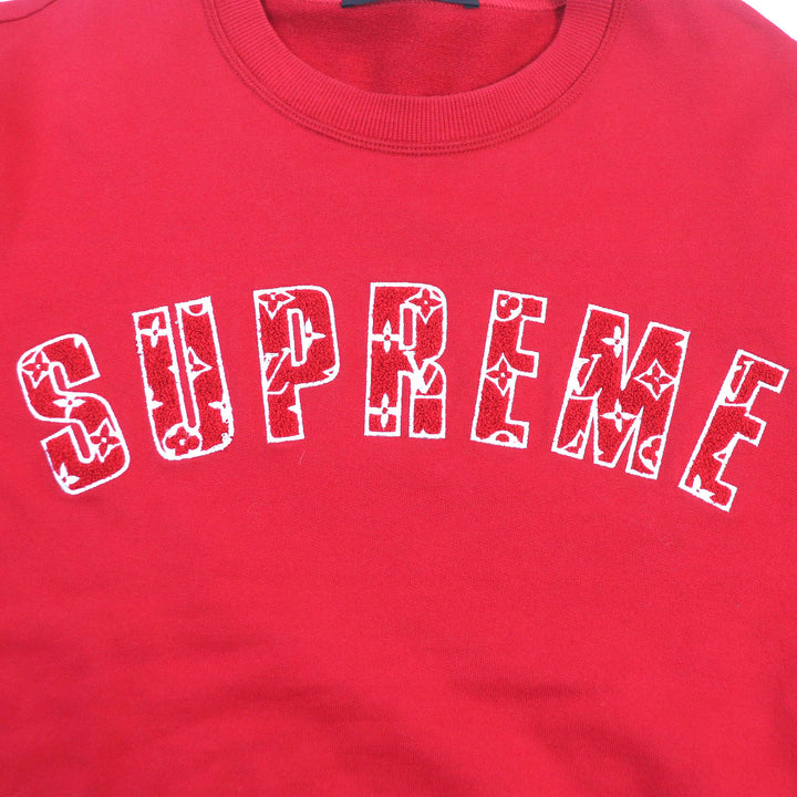Great LOUIS VUITTON×Supreme sweat Monogram logo embroidery Red cotton mens M HDY93W