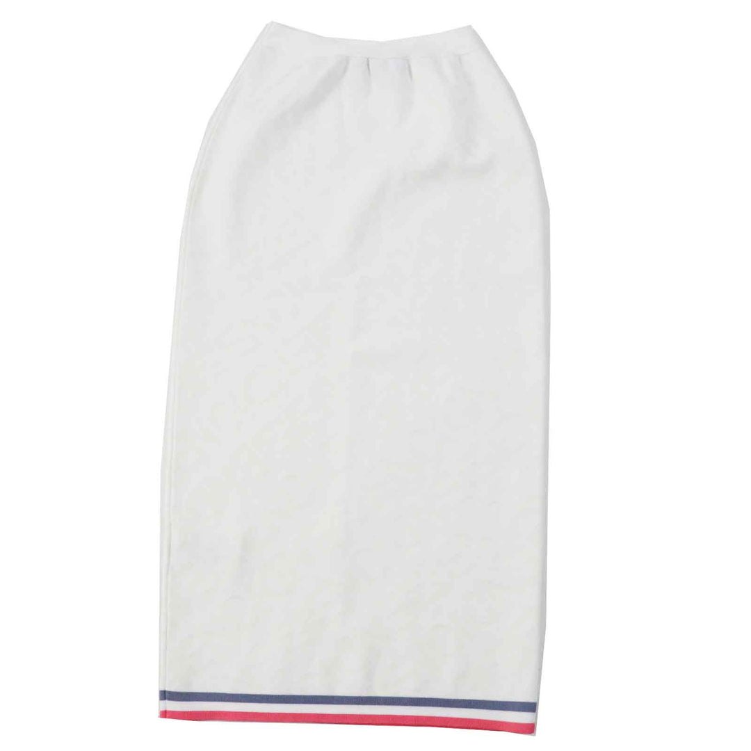 Excellent FENDI skirt Logo pattern White pink gray Rayon Women 36 FZQ719 ANZE