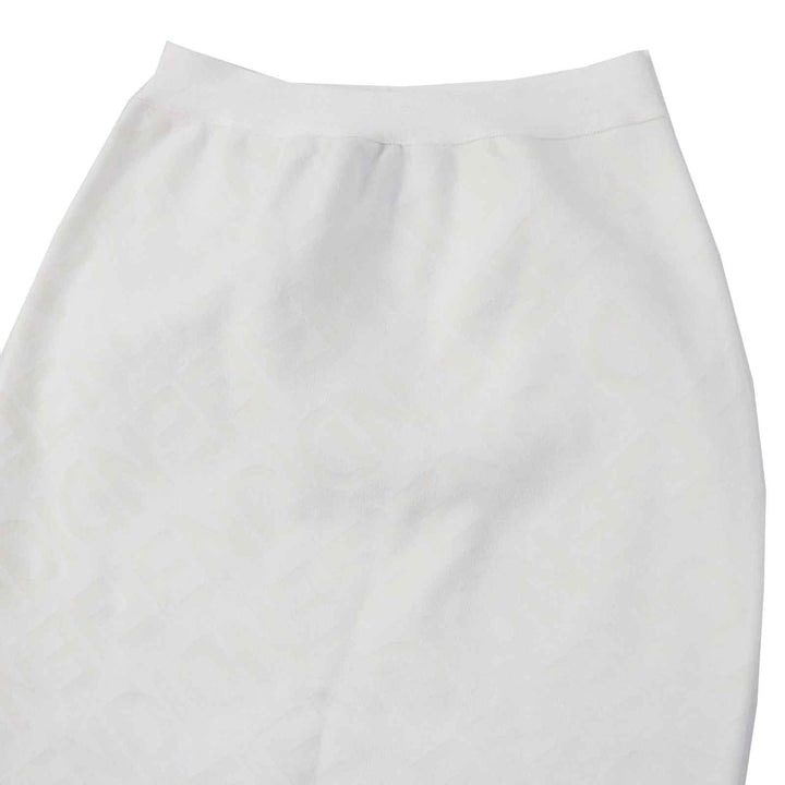 Excellent FENDI skirt Logo pattern White pink gray Rayon Women 36 FZQ719 ANZE