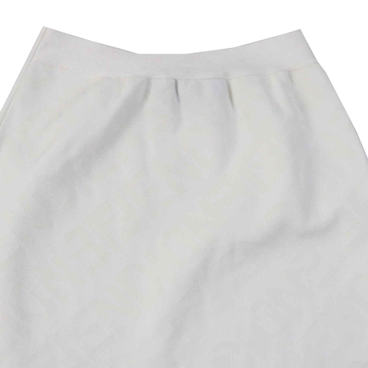 Excellent FENDI skirt Logo pattern White pink gray Rayon Women 36 FZQ719 ANZE