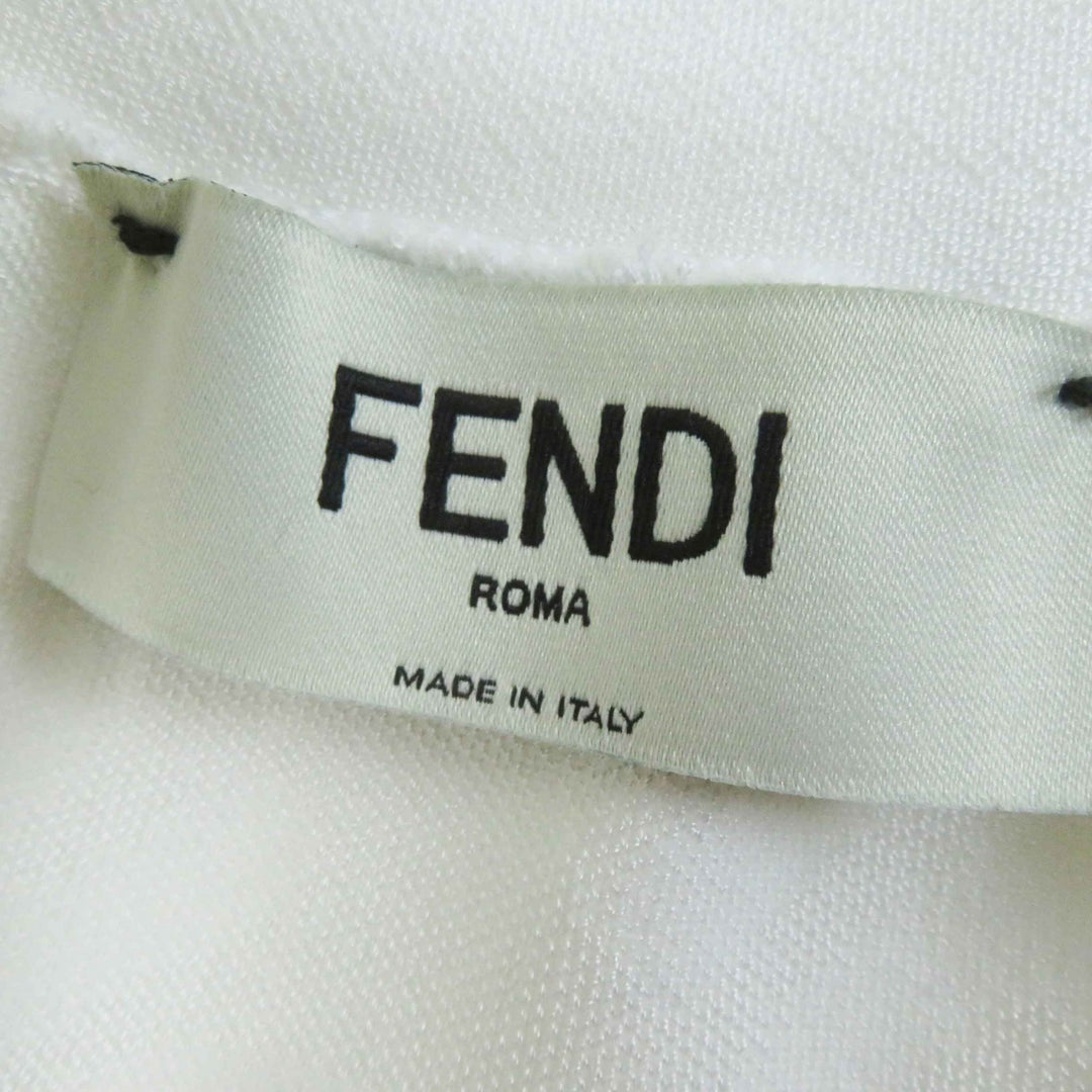 Excellent FENDI skirt Logo pattern White pink gray Rayon Women 36 FZQ719 ANZE