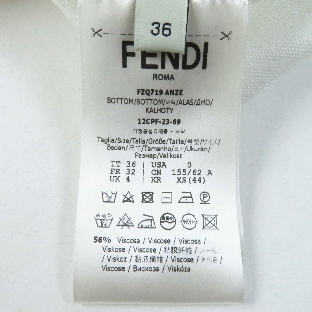 Excellent FENDI skirt Logo pattern White pink gray Rayon Women 36 FZQ719 ANZE