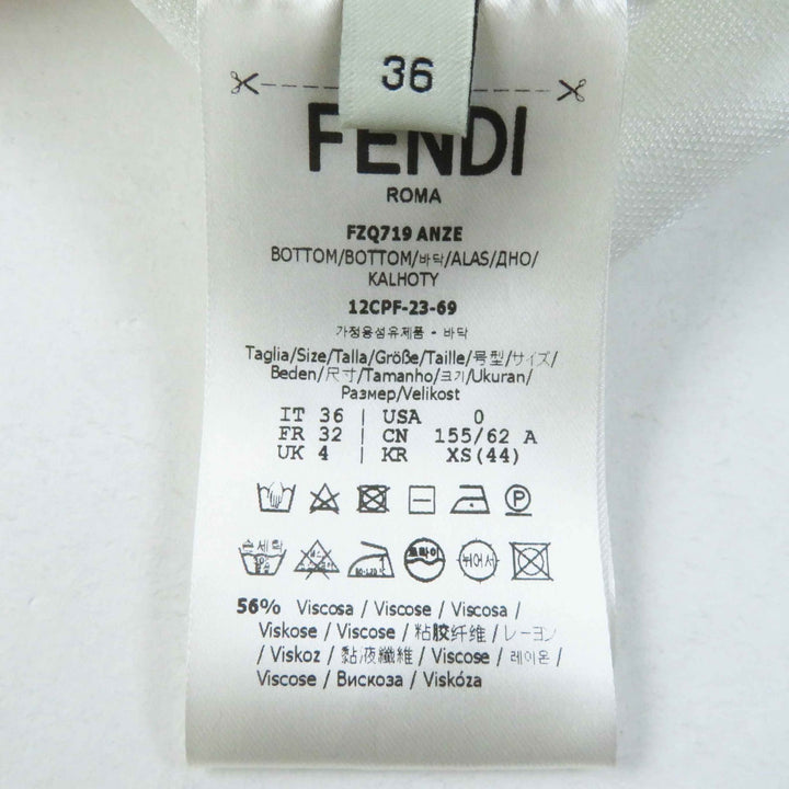 Excellent FENDI skirt Logo pattern White pink gray Rayon Women 36 FZQ719 ANZE