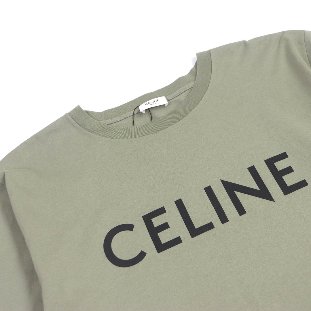 Pristine CELINE Short sleeve T-shirt Logo Print Short Sleeve Loose mens S