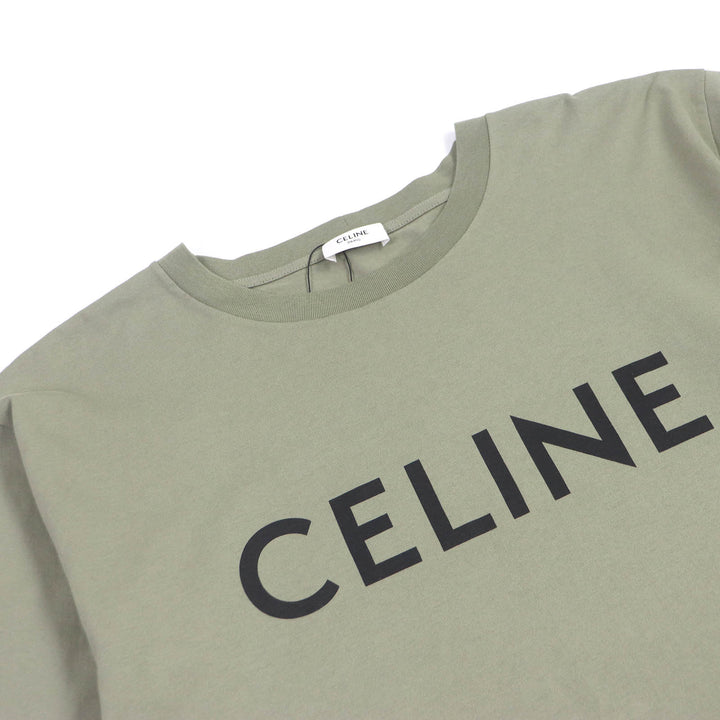 Pristine CELINE Short sleeve T-shirt Logo Print Short Sleeve Loose mens S