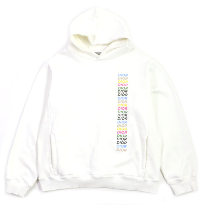 Great DIOR Parker Multi-logo oversized pullover white cotton mens 413J646A0531