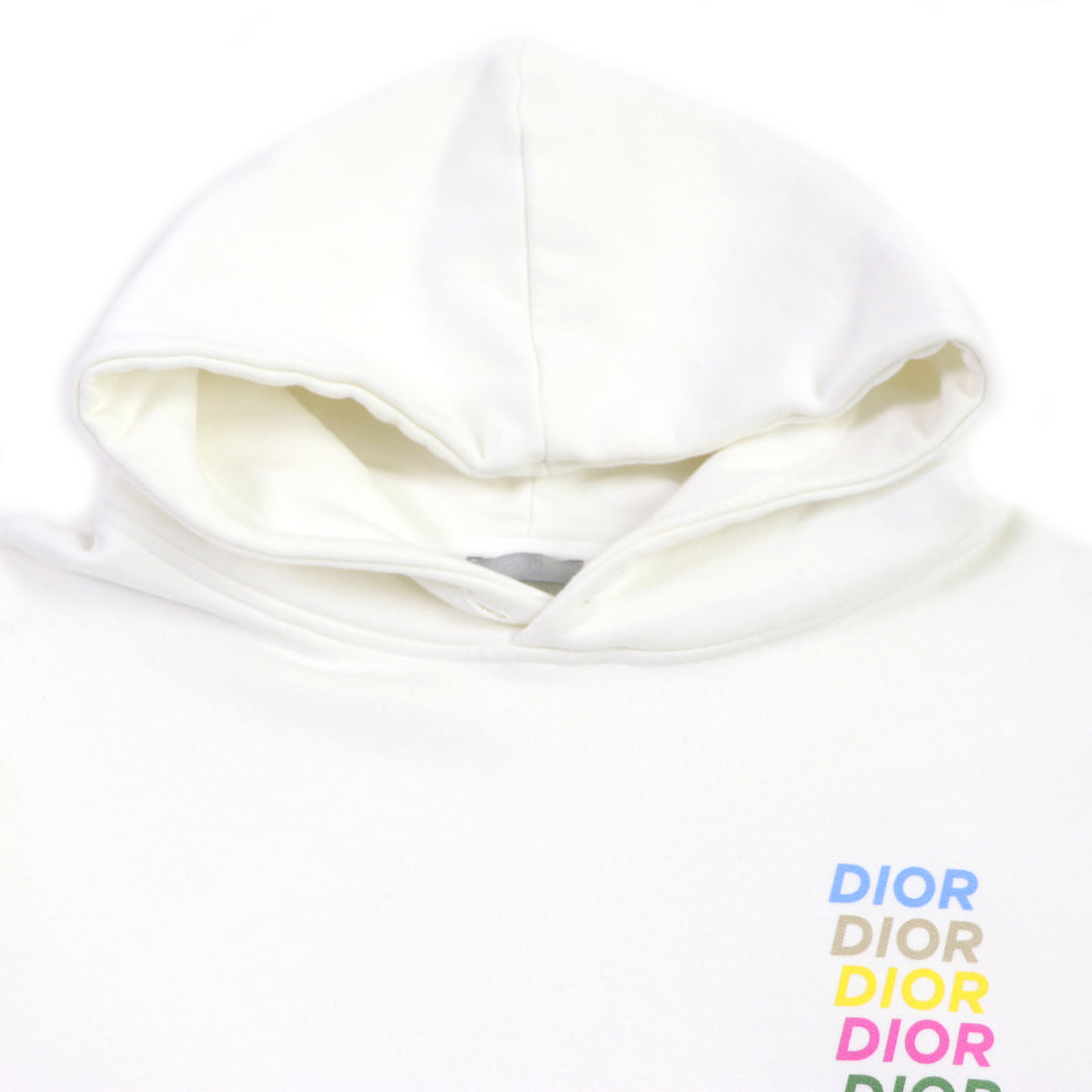 Great DIOR Parker Multi-logo oversized pullover white cotton mens 413J646A0531