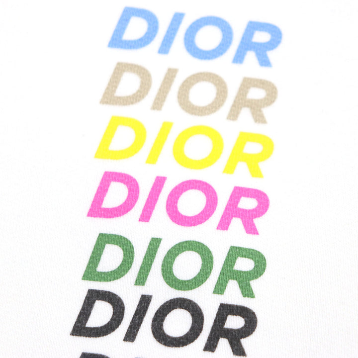 Great DIOR Parker Multi-logo oversized pullover white cotton mens 413J646A0531