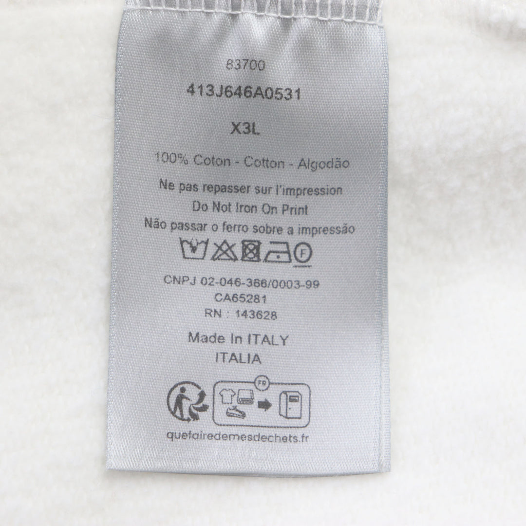 Great DIOR Parker Multi-logo oversized pullover white cotton mens 413J646A0531