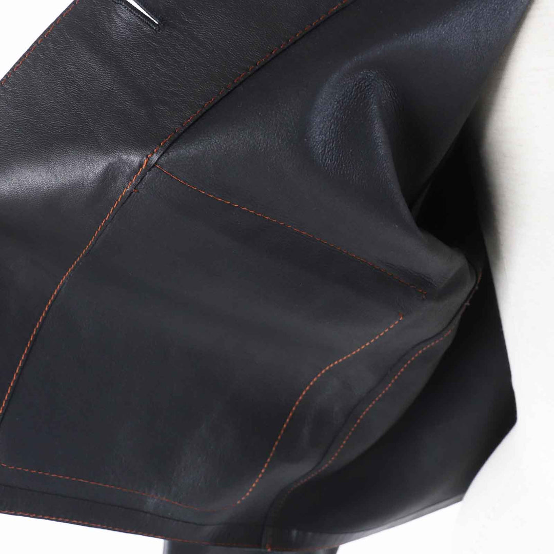 LOEWE Jacket Logo button turn-up black lambskin Women S359330XBU