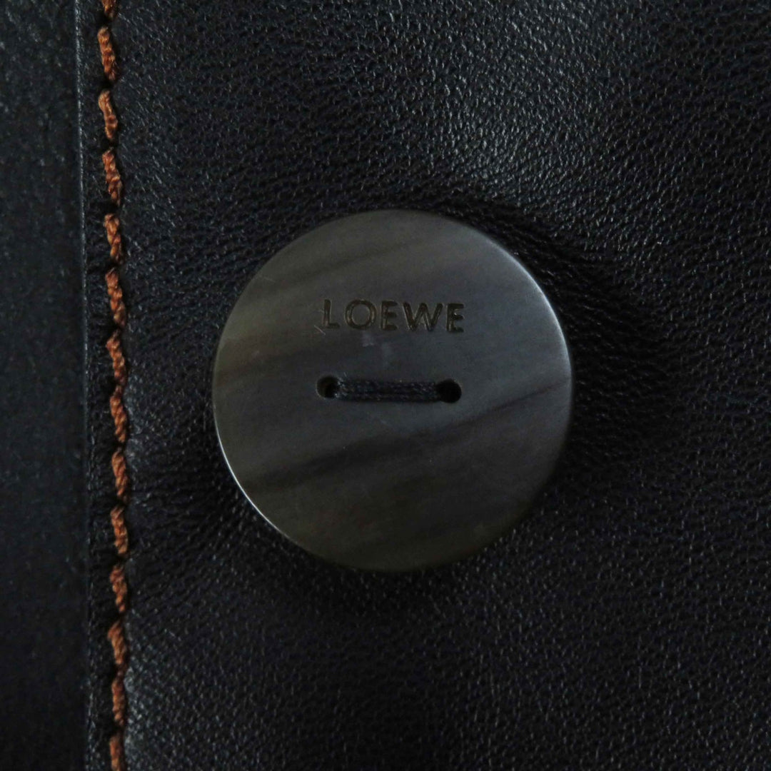 LOEWE Jacket Logo button turn-up black lambskin Women S359330XBU