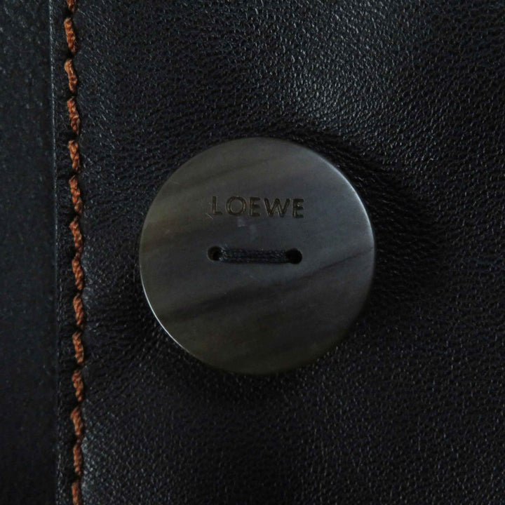 LOEWE Jacket Logo button turn-up black lambskin Women S359330XBU