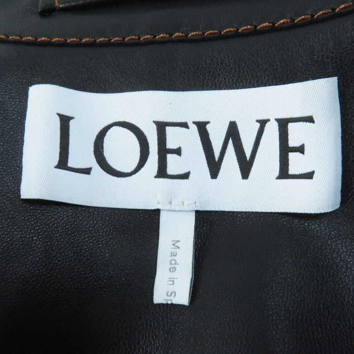 LOEWE Jacket Logo button turn-up black lambskin Women S359330XBU