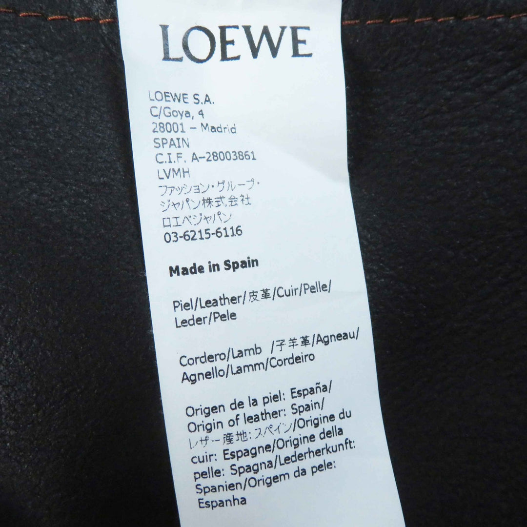 LOEWE Jacket Logo button turn-up black lambskin Women S359330XBU