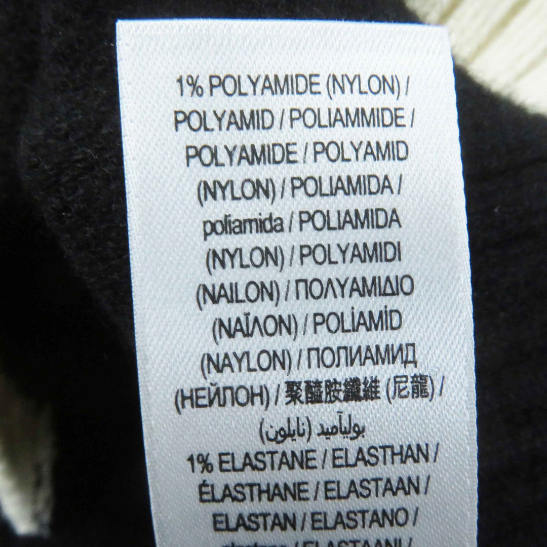 Great BURBERRY poncho Back logo hooded cape/ Black White wool Women 8031544