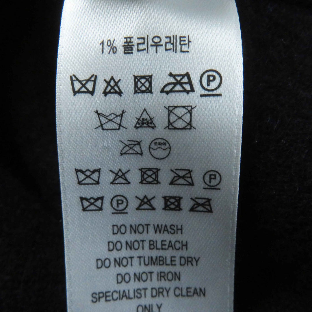 Great BURBERRY poncho Back logo hooded cape/ Black White wool Women 8031544