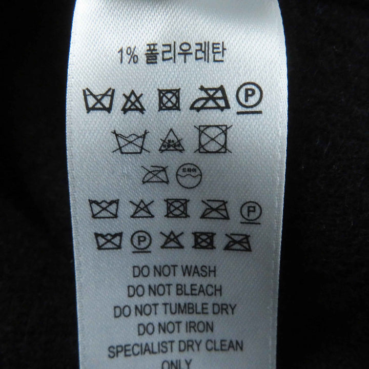 Great BURBERRY poncho Back logo hooded cape/ Black White wool Women 8031544