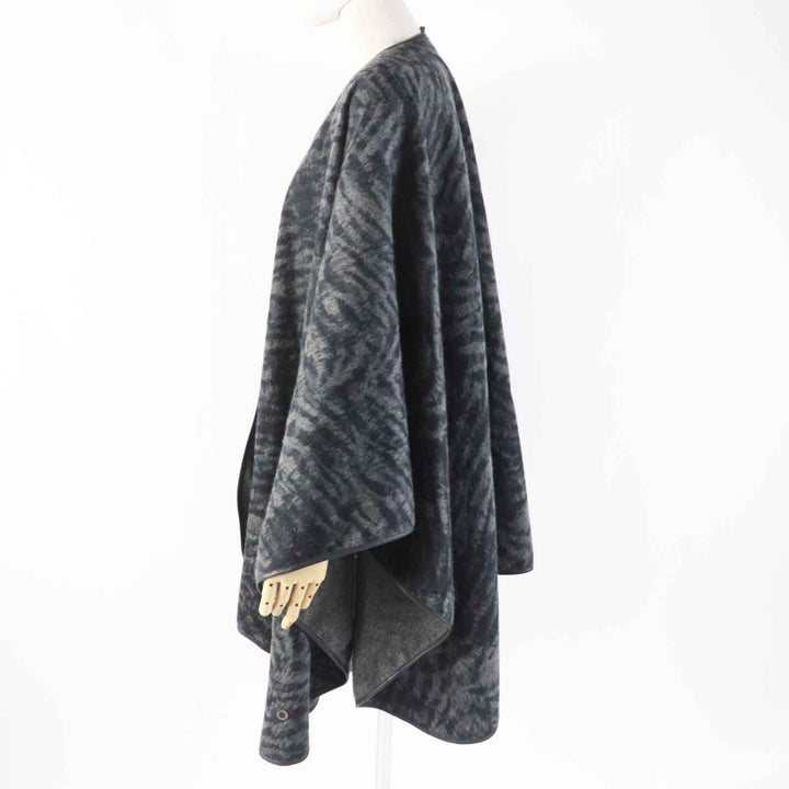 Great Loro Piana poncho Piping gram skin animal pattern cape with logo cashmere