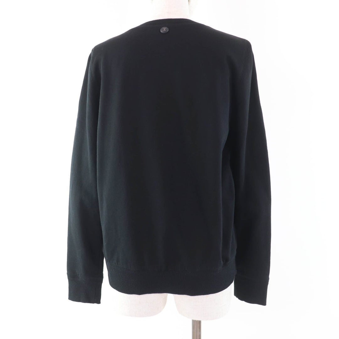 Very Good CHANEL sweat Gabriel COCO Mark Flocked Logo black cotton Women 38 P57408K07541