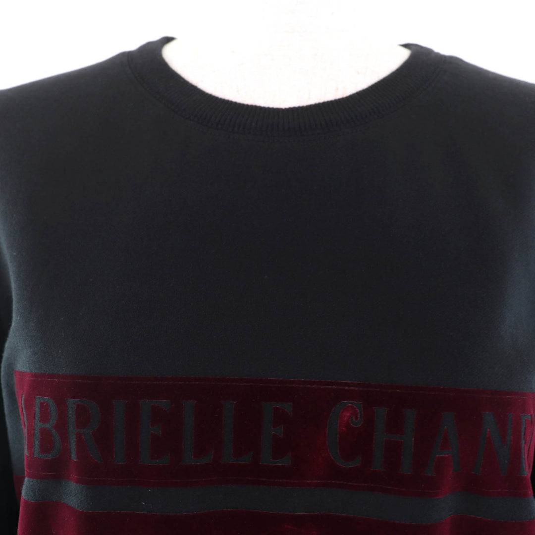 Very Good CHANEL sweat Gabriel COCO Mark Flocked Logo black cotton Women 38 P57408K07541