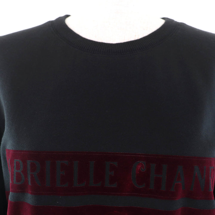 Very Good CHANEL sweat Gabriel COCO Mark Flocked Logo black cotton Women 38 P57408K07541