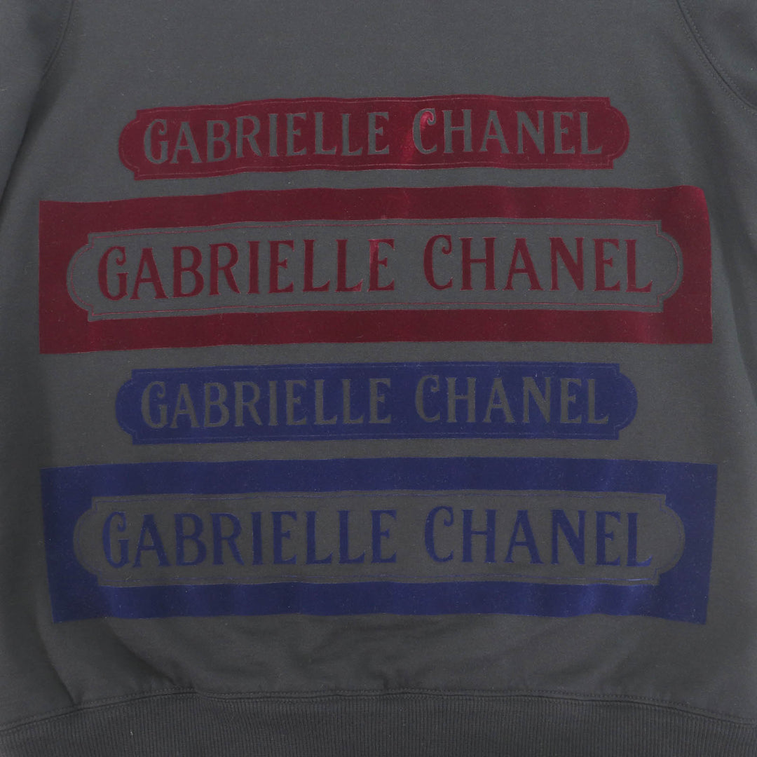 Very Good CHANEL sweat Gabriel COCO Mark Flocked Logo black cotton Women 38 P57408K07541